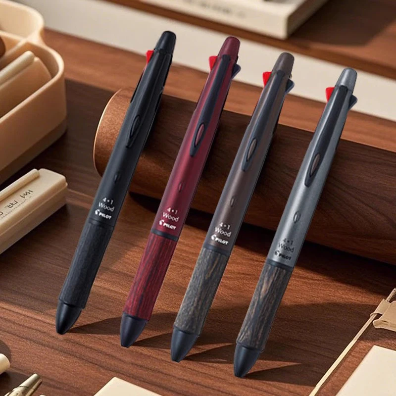일본 파일럿 다기능 펜 0.5mm 4+1 4색 볼펜 0.7mm 기계식 연필 나무 극 문구 사무용품