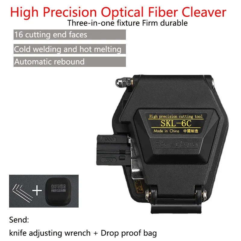 

High precision Fiber Cleaver SKL-6C FTTH Fiber Optic Clipper Tools Cable Cutting Knife Cutter Fiber Optic Cleavers 16 Surfacece