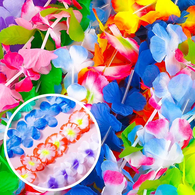 NUZYZ Leis Flower Garlands Hawaii Tropical Party Wear Hen Night Fashion  Dress Necklace Multi-Color - Walmart.com
