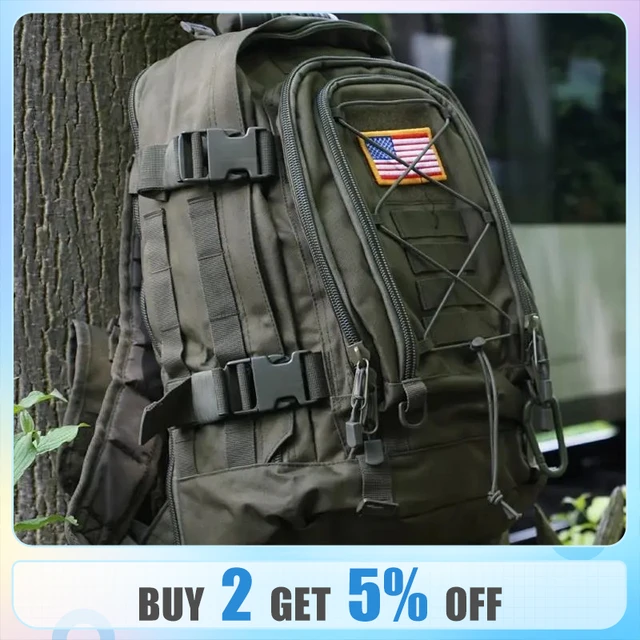 Mochila táctica de 45l para hombre, bolsa militar de asalto 3P,  impermeable, para escalada, Camping y senderismo - AliExpress