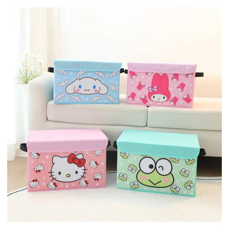 

Sanrio Kuromi Hellokitty Mymelody Purin Cinnamoroll мультяшный складной ящик для хранения Бытовая коробка для хранения квадратная коробка для сортировки одежды