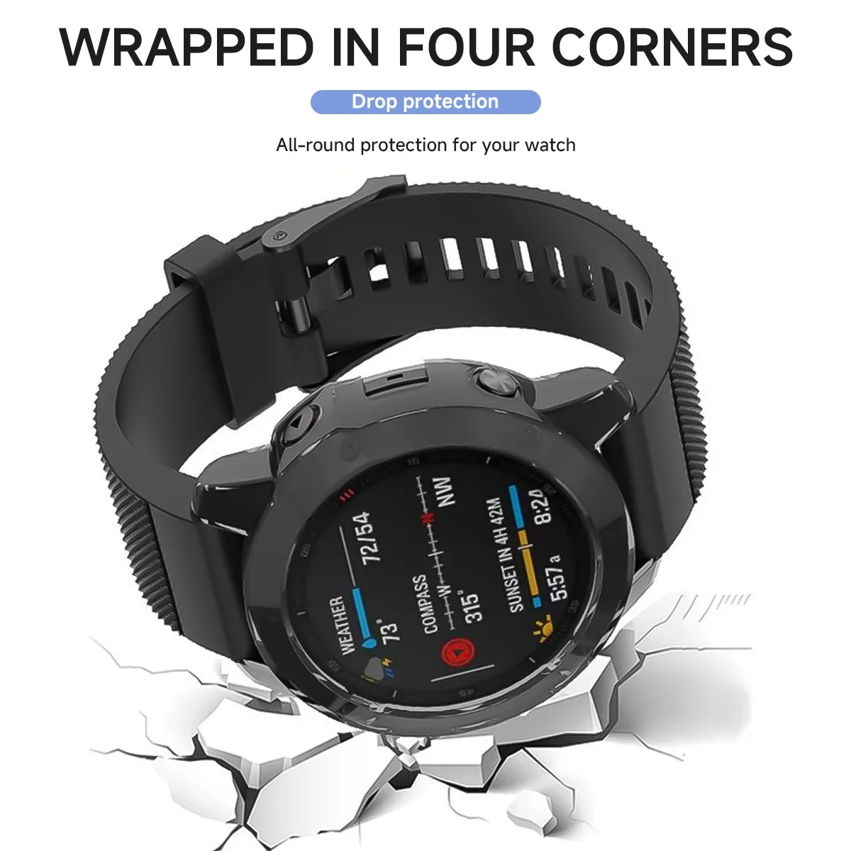 Soft TPU Protective Smartwatch Bumper Case – Clear Shell Cover