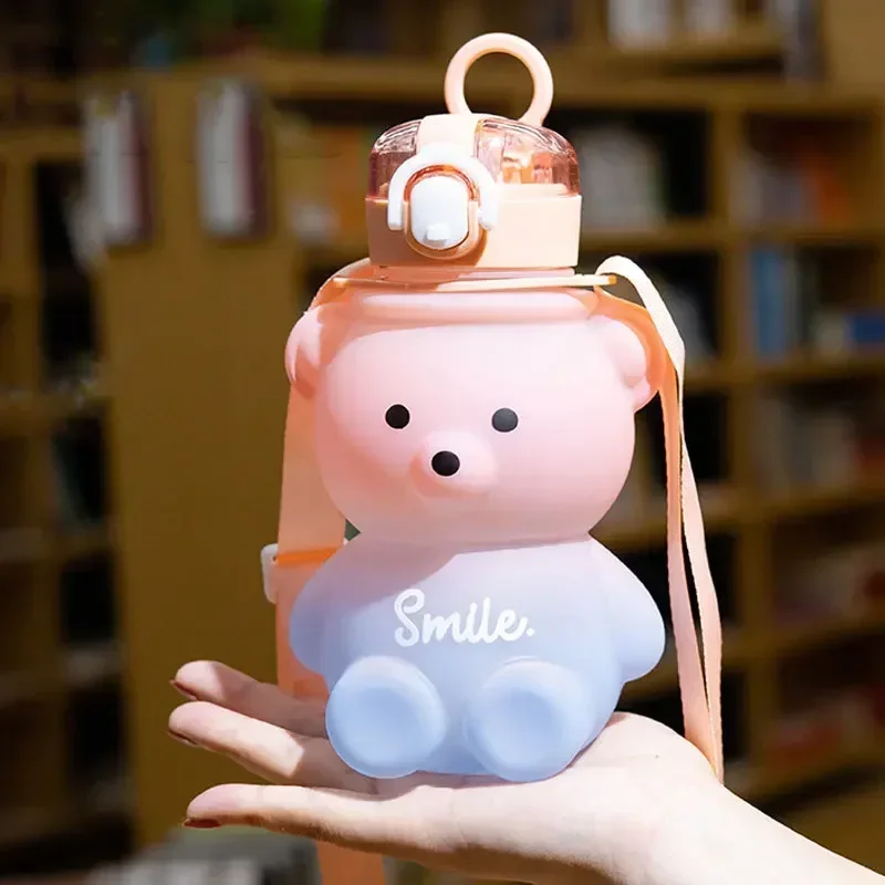 

Chaleira Kawaii Water Bottle for Kids with Straw Kettle Hydro Flask Gradient Waterbottle Insulated Water Bottle Free Shipping