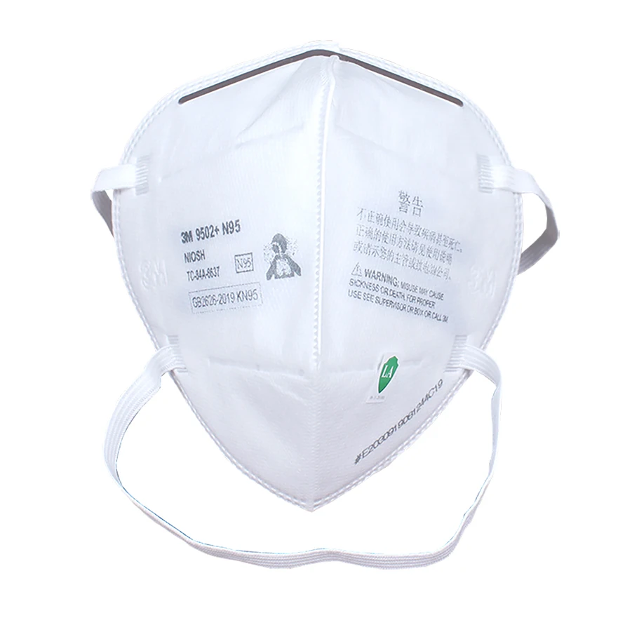 Boîte contenant 50 masques N95 9502+ KN95, prêts à être achetez.