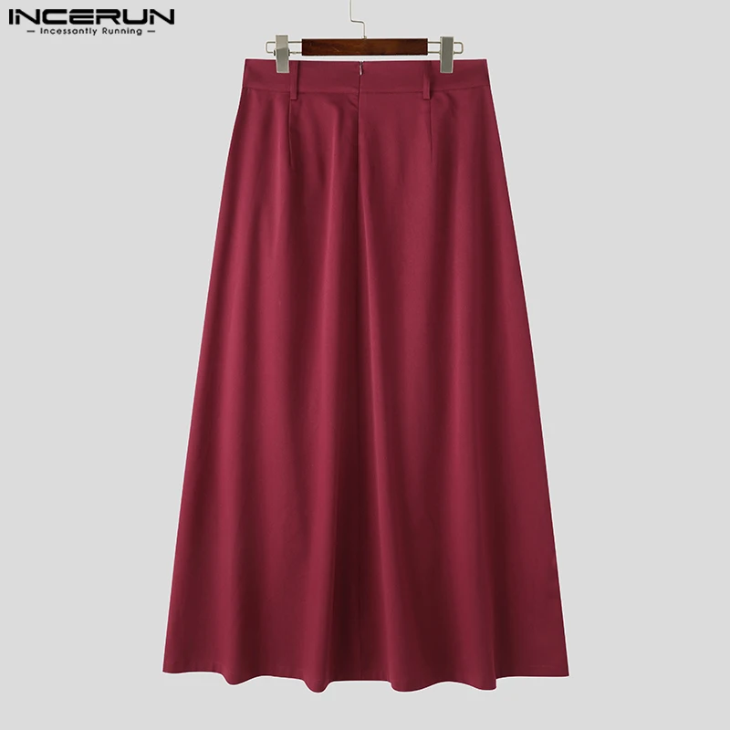 American Style Split Pleated Half Body Skirt