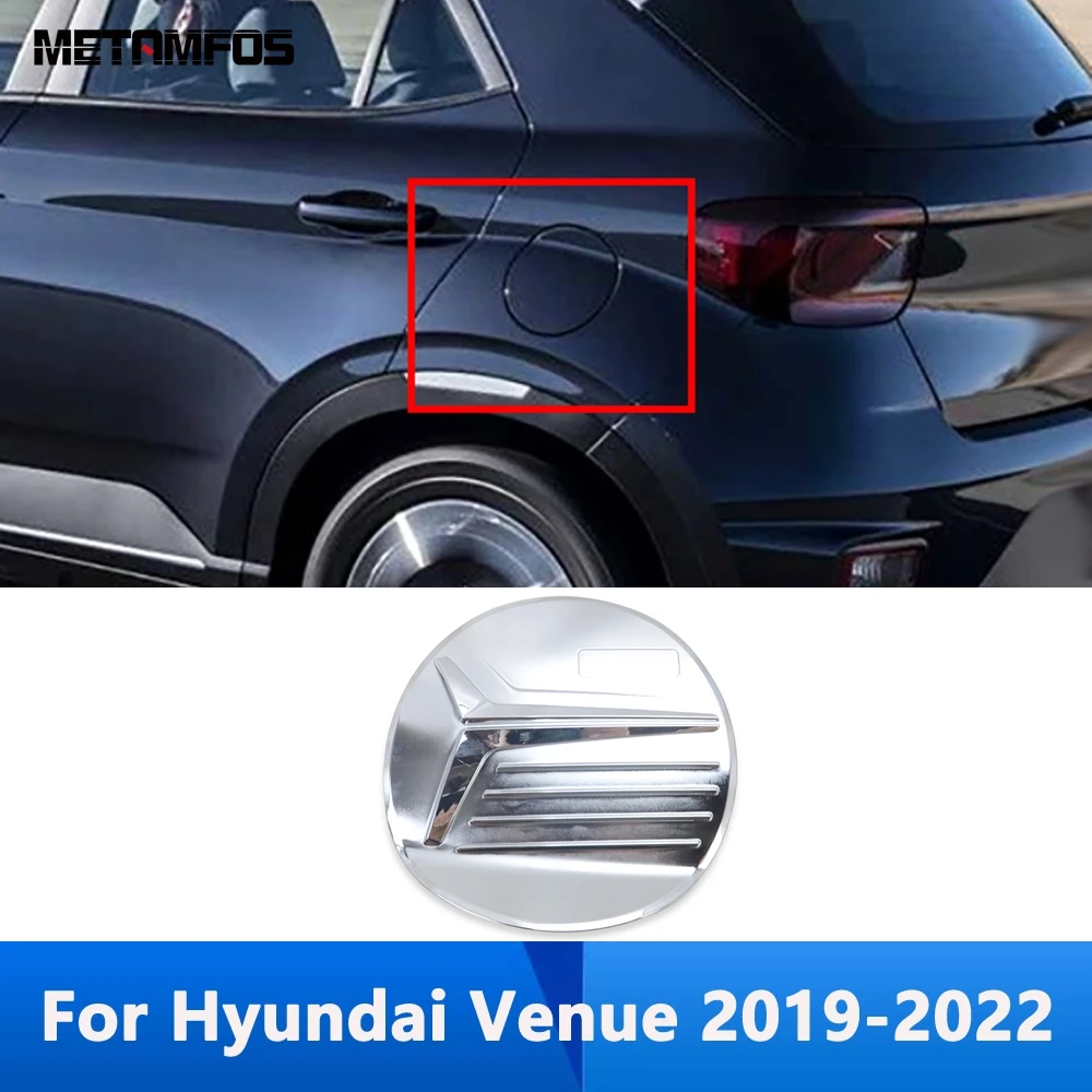 For Hyundai Venue 2019 2020 2021 2022 Chrome Oil Gas Fuel Tank Filler