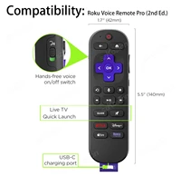 Silicone Protective Case for Roku Voice Remote Pro 2nd Edition RCB1R /RCOS1 Protection Cover for Roku Streaming Remote Control 2