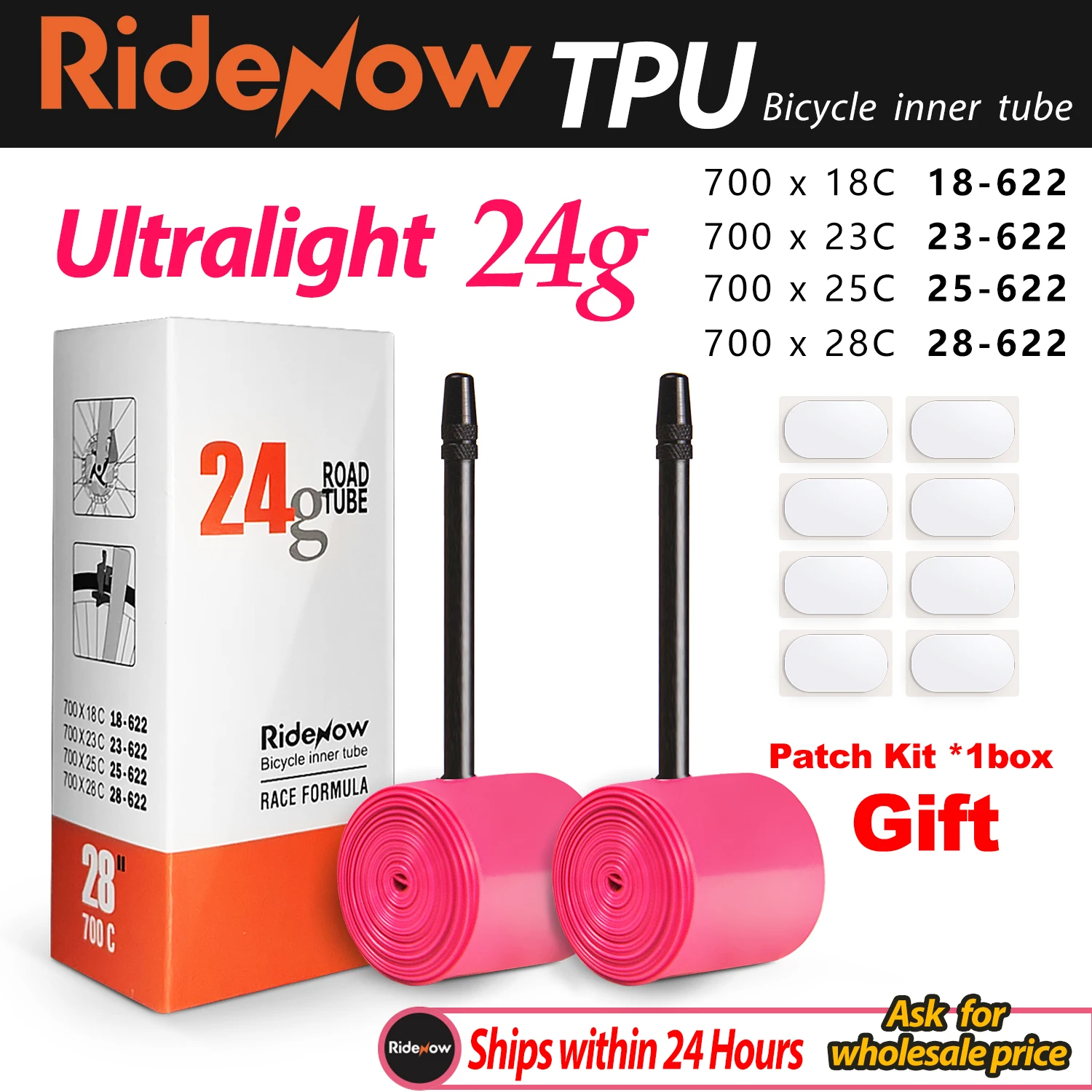 Lot De 2 Chambres à Air DURO Pour Vélo De Route - Taille 700x18-25c - Valve Presta 33mm