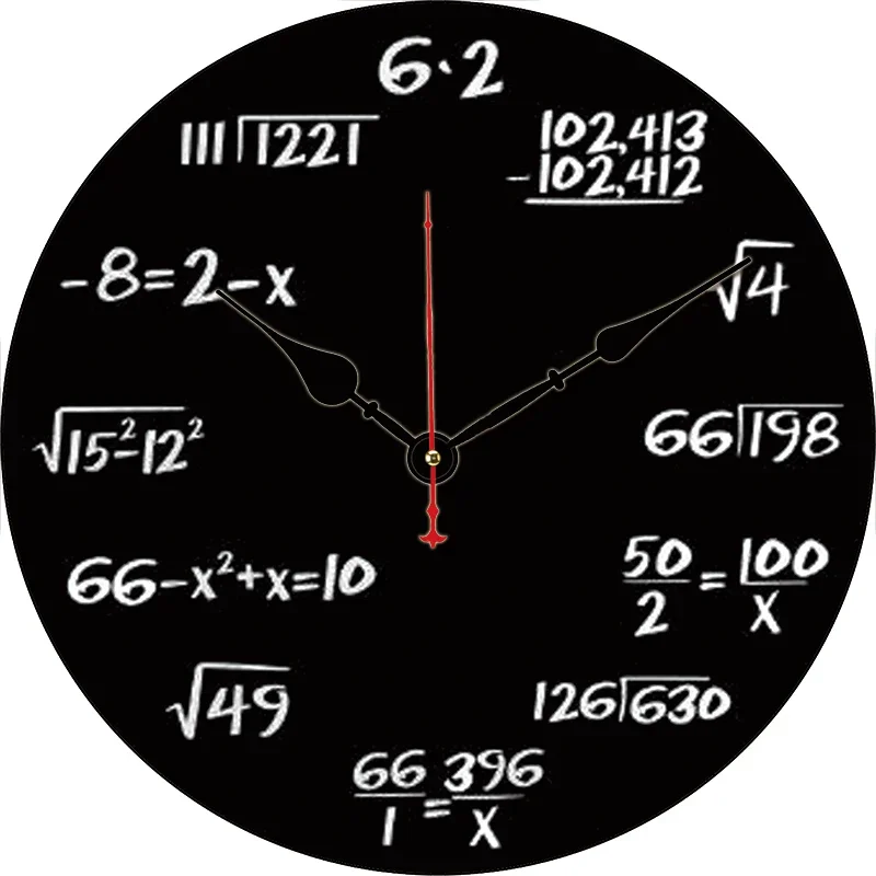 Mathematical Formulas Wall Clock Modern Design Color:20-1608;Sheet Size:10inch(25CM)