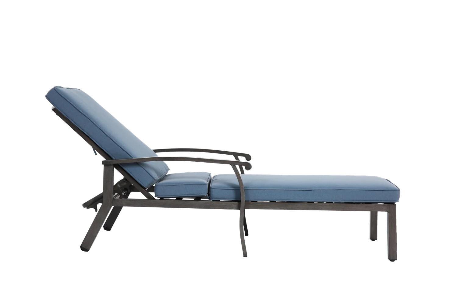 Lounge Patio Chair with Cushion, Adjustable Reclining Rust-Resistant Aluminum Poolside Chaise Lounge Furniture, Waterproof(1pc)