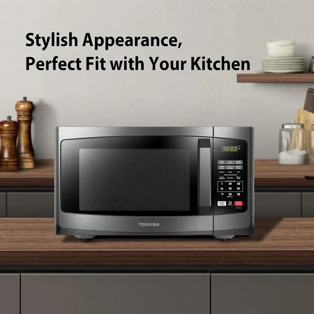 Microwave Oven 0.9 Cu Ft with 10.6 Inch Removable Turntable 6 Auto Menus Mute Function Child Lock