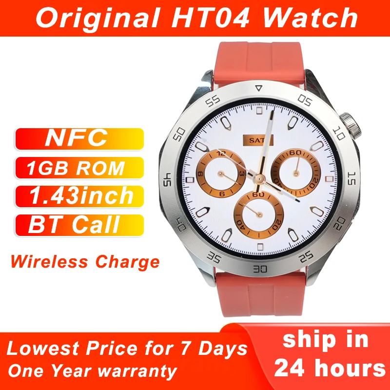 

Smart Watch HT04 Oled 1.43'' 1GB Rom BT Call NFC Heart Rate GPS Tracking Waterproof Outdoor Sports Smartwatch Women Men