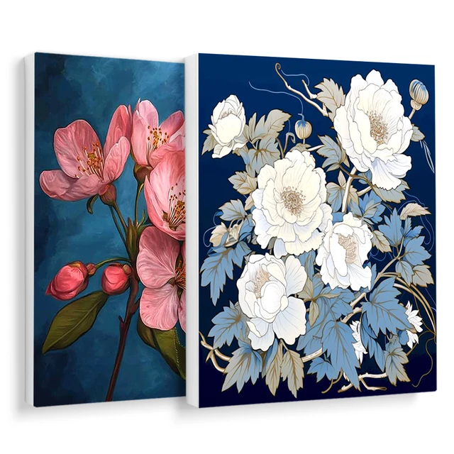 RUOPOTY-Peinture par numéros simple, fournitures d'artisanat de fleurs, pinceaux de dessin pour adultes, marqueurs de documents, acrylique, décoration de la maison 1