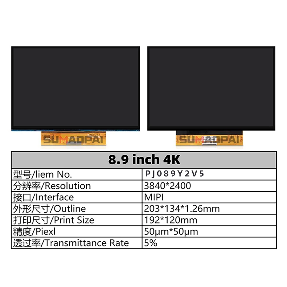 Polegada 4k Mono Tela Lcd com Resolução de 3840*2400 para Anycúbico Fóton Mono x Pj089y2v5 8.9 - Imagem 4