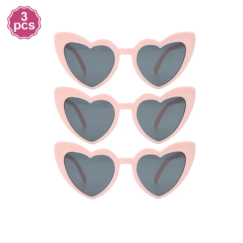 4 Occhiali Da Sole Vintage A Forma Di Cuore, Bianchi, Per Addio Al Nubilato E Feste - Lenti UV400, Set Identici