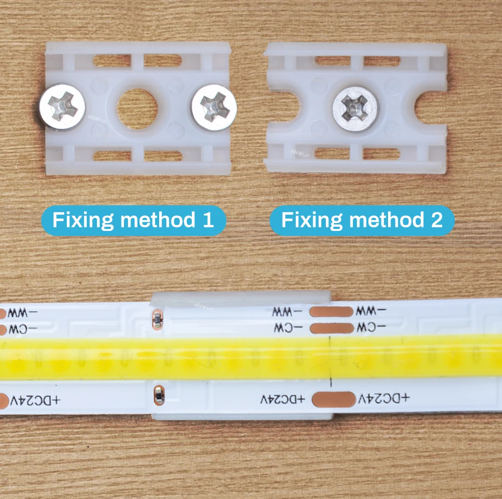 50 pcs IP20 IP65 COB SMD leds Strip 10mm With Screws Fixing Mounted Clip  LED Tube holder Tape Light Connector Clip brackets