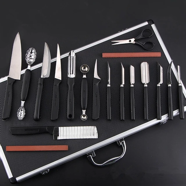 Flair 18 Pcs Fruits & Vegetable Carving Knife Tool Set Suitcase