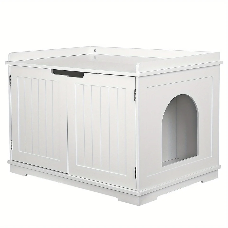 Wooden Cat Litter Box Enclosure Furniture Cabinet