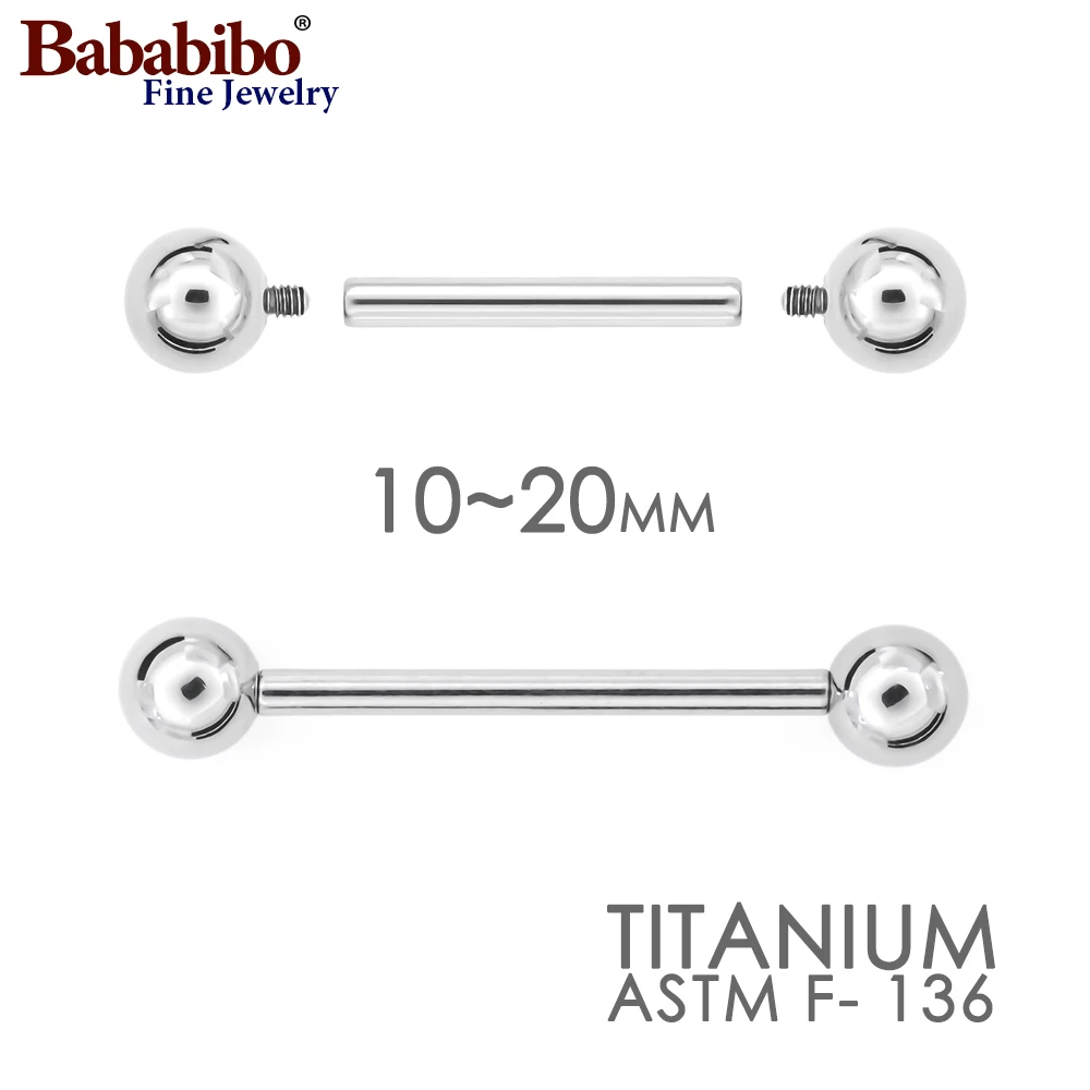 molecuul Vochtig grens Implant Grade Titanium Internal Thread Straight Barbell Tongue Ring Nipple  Piercing 14G 1.6mm 10/12/14/16/18/20mm Bar 1PC - AliExpress