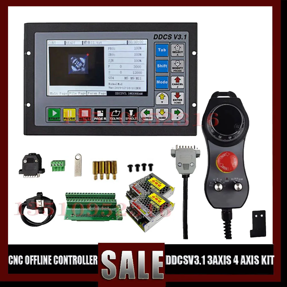 

Cnc 3axis 4axis G Code Cnc Offline Controller Ddcsv3.1 Motion Control System Usb Interface Metal Shell With Handwheel Mpg