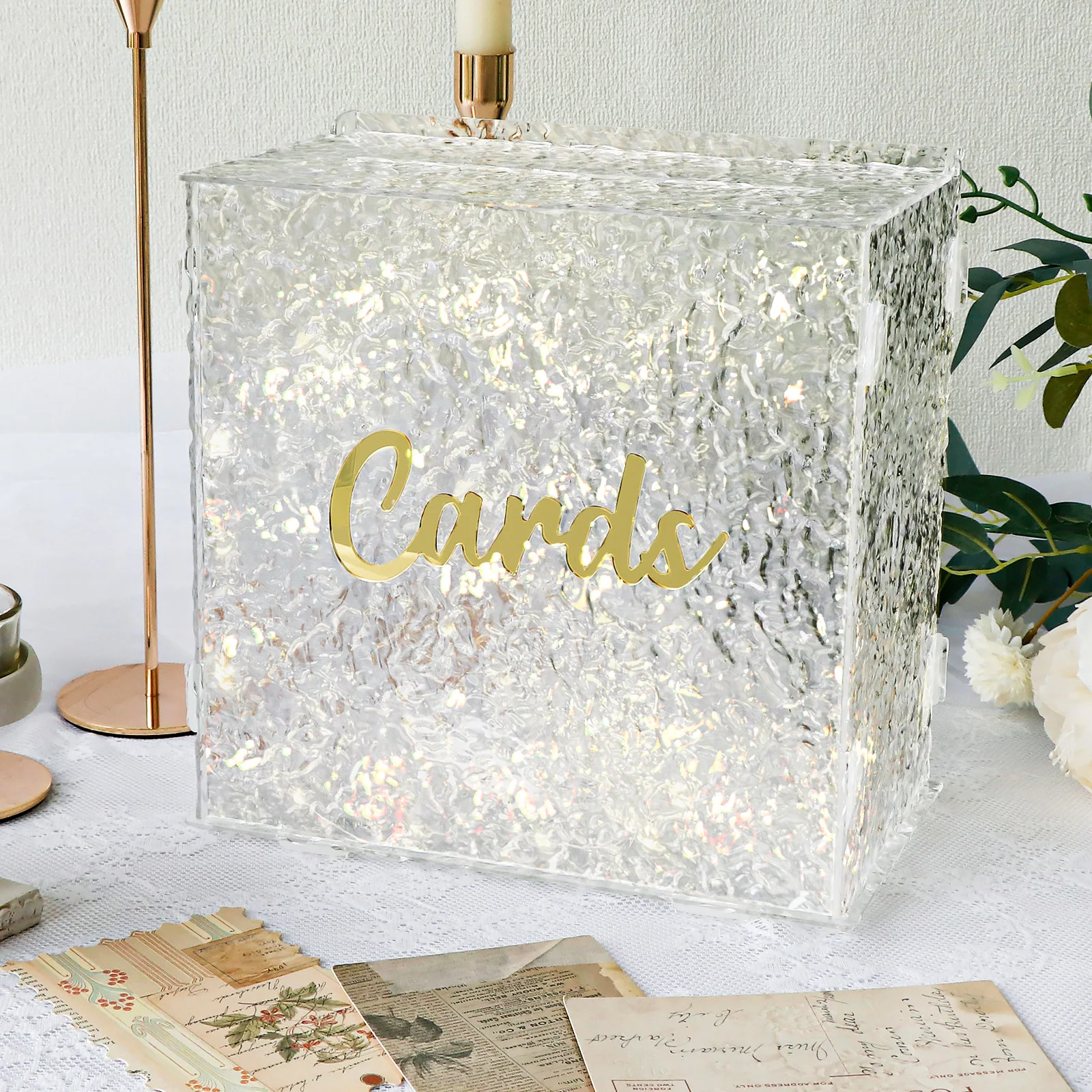 Acrylic Wedding Card Box Water Ripple Gift Card Envelope Money