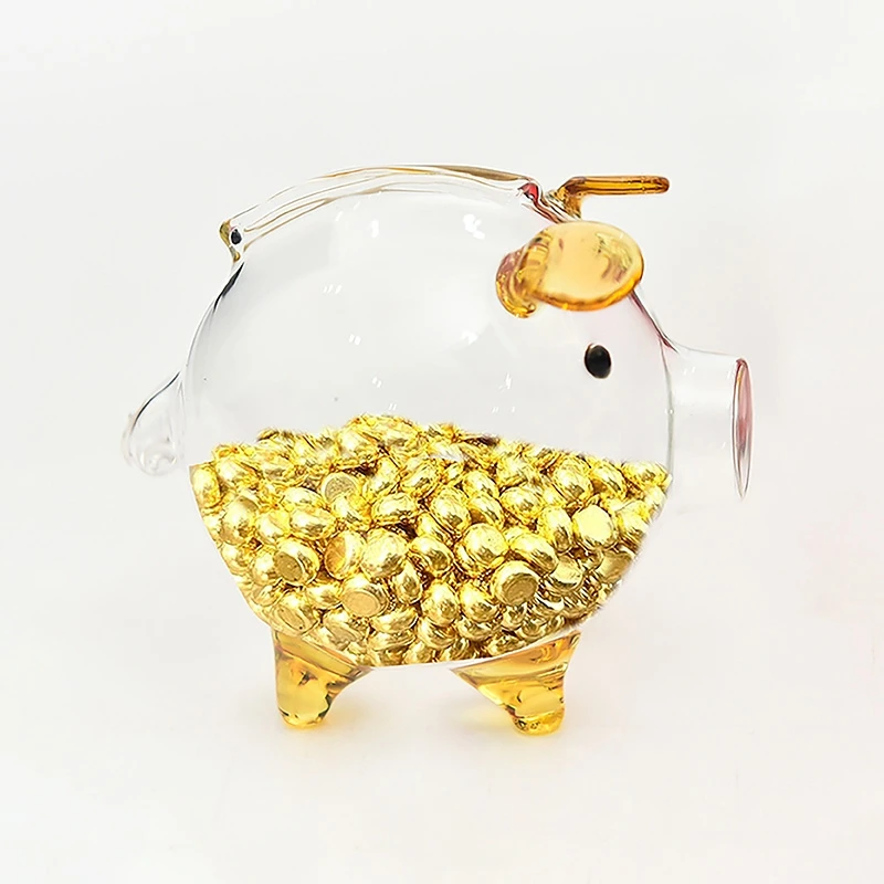 Glass Piggy Bank Clear Piggy Coin Bank Transparent Money Saving Jar Money Saving Box Cash Container Gift for Kids Adults 저금통