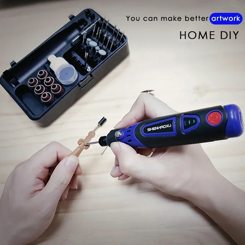 Electric Drill Cordless Rotary Tool Grinder Electric Drill 3Speed Adjustable Engraving Pen Cutting Polishing Drilling HOME DIY Accessories