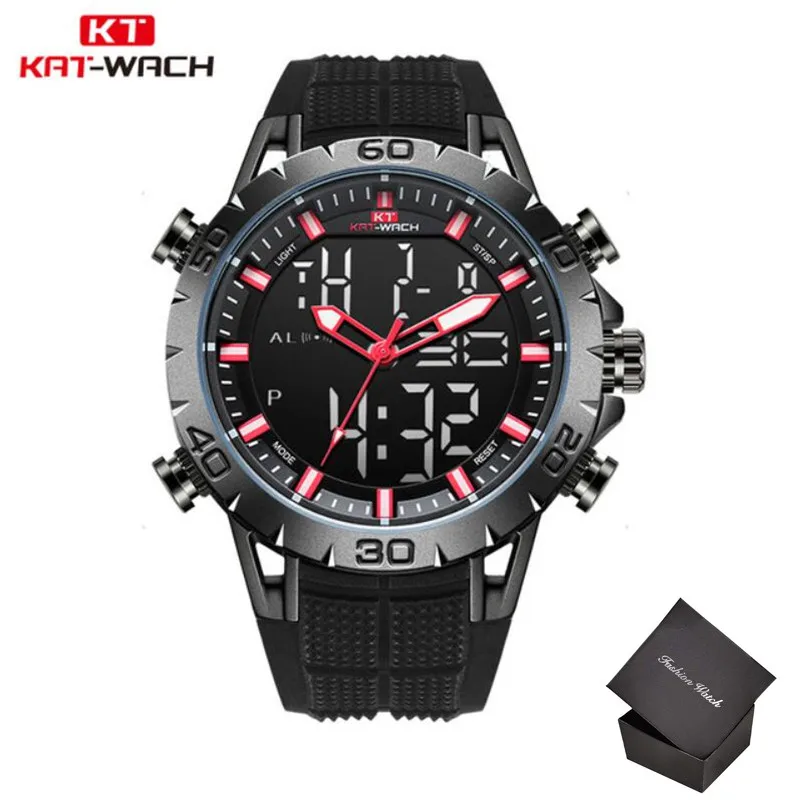 2022 KAT-Wash JPN Movement Sports Men Watches Top Brand Waterproof Military Wristwatch Mens Quartz Resin Male Clock Montre Homme 