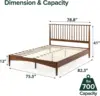 Linda Mid Century Wood Platform Bed Frame, Solid Wood Foundation, Wood Slat Support, No Box Spring Needed,Brown 2