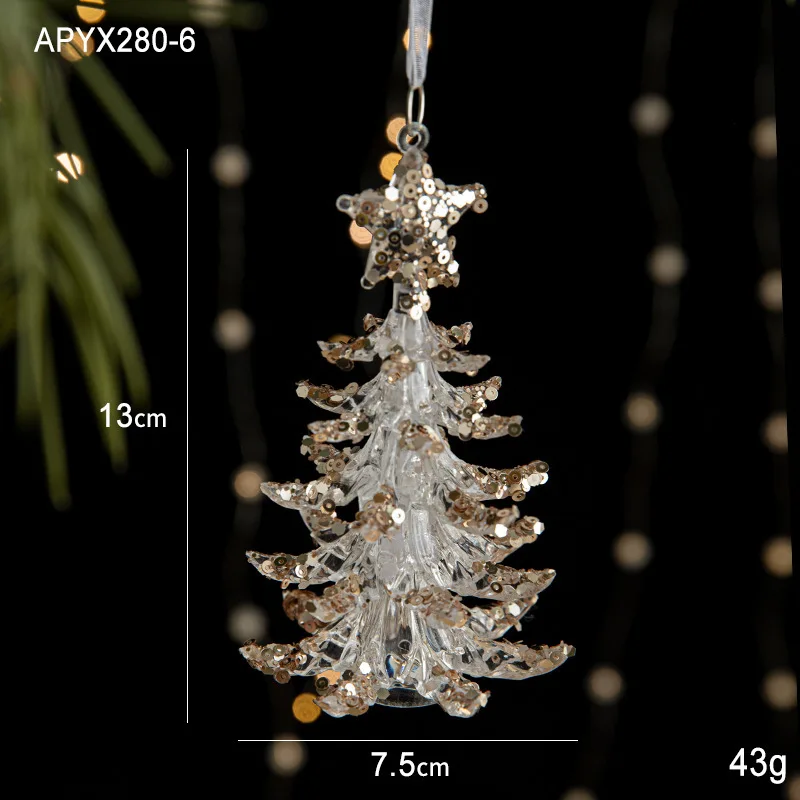 thumbnail image 1 of Guirnalda de decoración colgante para árbol de Navidad, cadena de cuentas, campana pequeña de Papá Noel, alce, copo de nieve, lazo, estrella, colgante, decoración de Año Nuevo, 1 of 5