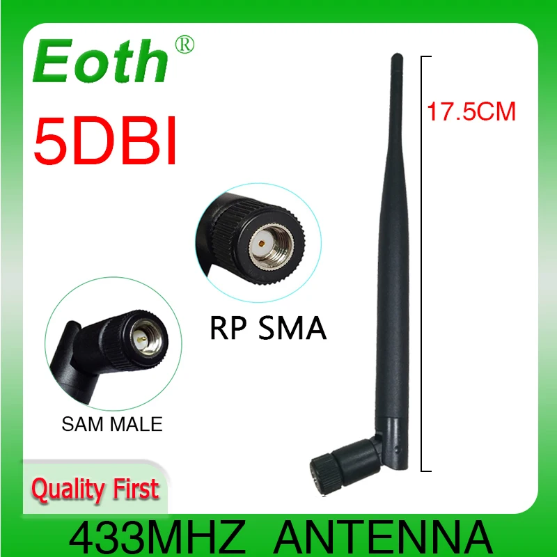Eoth 315 433 Mhz Antenna Lora 5Dbi Lora Sma Maschio Femmina Pieghevole Antena Direzionale Ricevitore Wireless Iot Lorawan 433 M