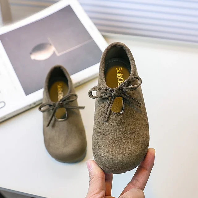 الأطفال المتسكعون الضحلة Bowknot الفتيات حذاء مسطح موضة الصغار تنوعا الأخفاف ربيع الخريف السببية الاطفال حذاء من الجلد 2