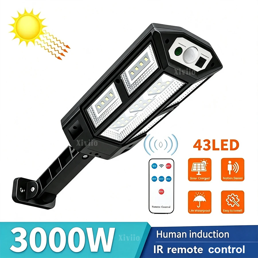 High-Power Outdoor Solar LED Flood & Motion Sensor Light - Waterproof Street & Wall Illumination