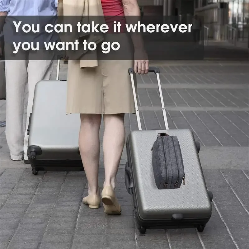 1PC Foldable Hanging Type Unisex Travel Large Capacity Toiletries Storage Bag Oxford Cloth Makeup Bag Double-layer