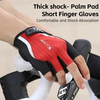 WEST BIKING Summer Mountain Bike Gloves Men's Cycling Fingerless Gloves Shock-Absorbing Palm Pad MTB Half Finger Enduro Gloves 2