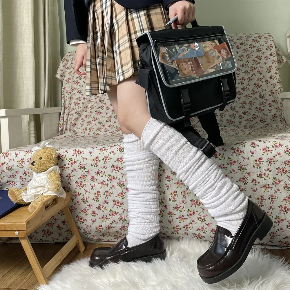 Cute JK Uniform Leg Warmers Korean Lolita Girls' Ins LONG Socks Girls Pile Up Sock Foot Warming Cover Calf Socks Cosplay Costume