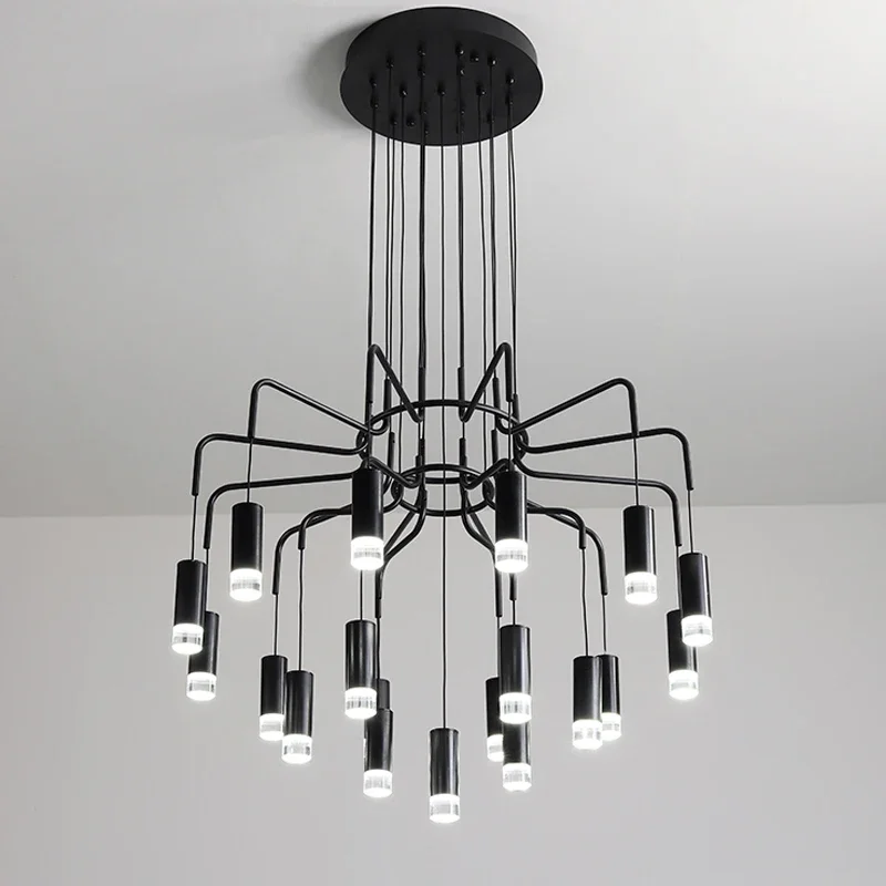 

Modern Creative LED Chandelier Black Living Room Restaurant Bedroom Kitchen Pendant Lamp Attic Lighting Decor Fixtures