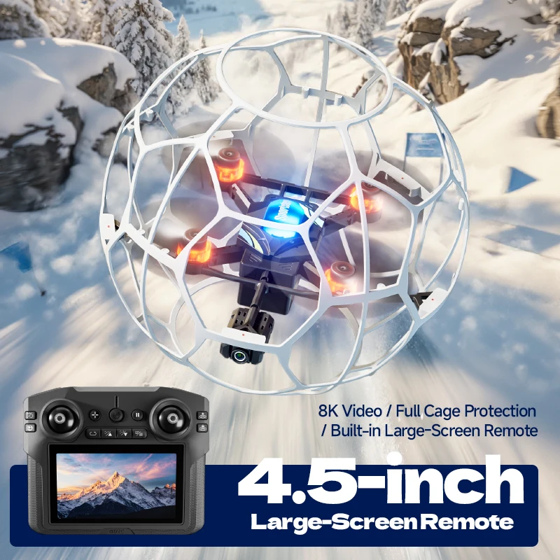 Drone V51 avec caméra FPV HD, protection 3D, pour enfants