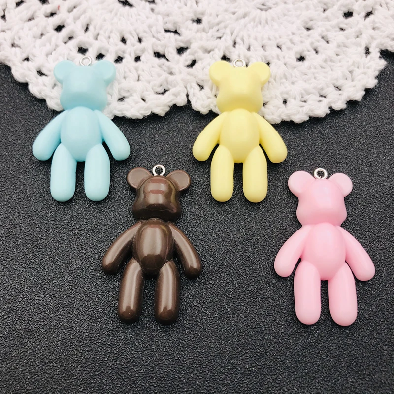 

10pcs Resin Pastel Colorful Bear Charm Cute Pendant for Keychain, Earring, Scrapbooking, DIY Making, Necklace