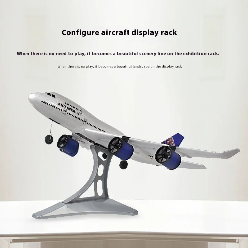 Remote Control Aircraft A380 Aircraft Boeing 747 Fixed Wing Foam Aircraft Model Aircraft 3-Channel Glider Model Outdoor Toy Gift 2