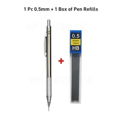 Premium Full Metal Mechanical Pencil for Sketching and Drawing (0.5mm Pencil Set)