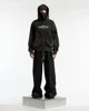 Y2K Harajuku Ninja zip up Hoodie Oversized Embroidered Washed Double Hat sweatshirt American style StreetWear Goth Men Women Top 3