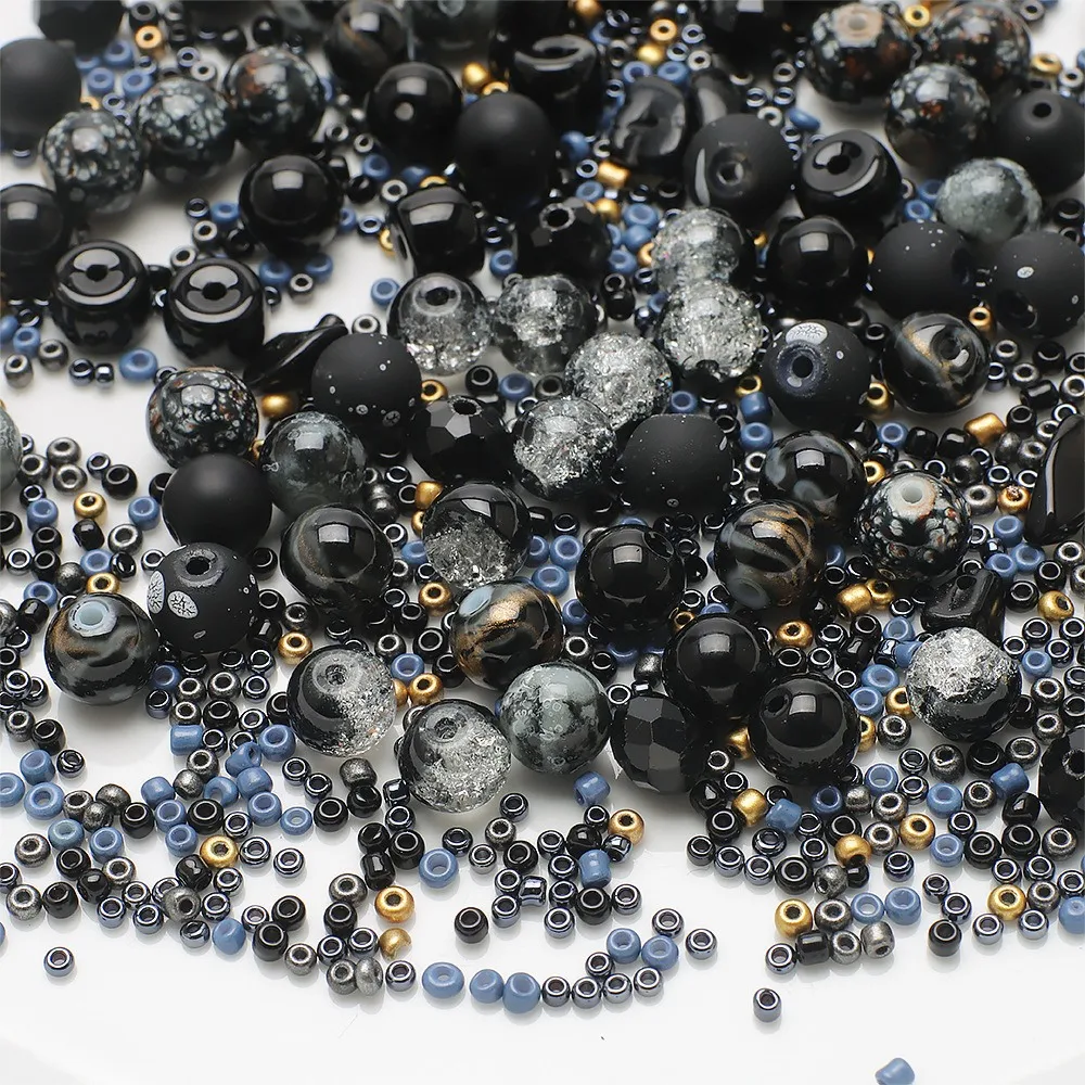 Neue 8mm runde Perlen 2/3/4mm Glas Rocailles Kit gemischte Farben Farbverlauf Farben Schmuck machen Set DIY Armband Zubehör – Detail 15