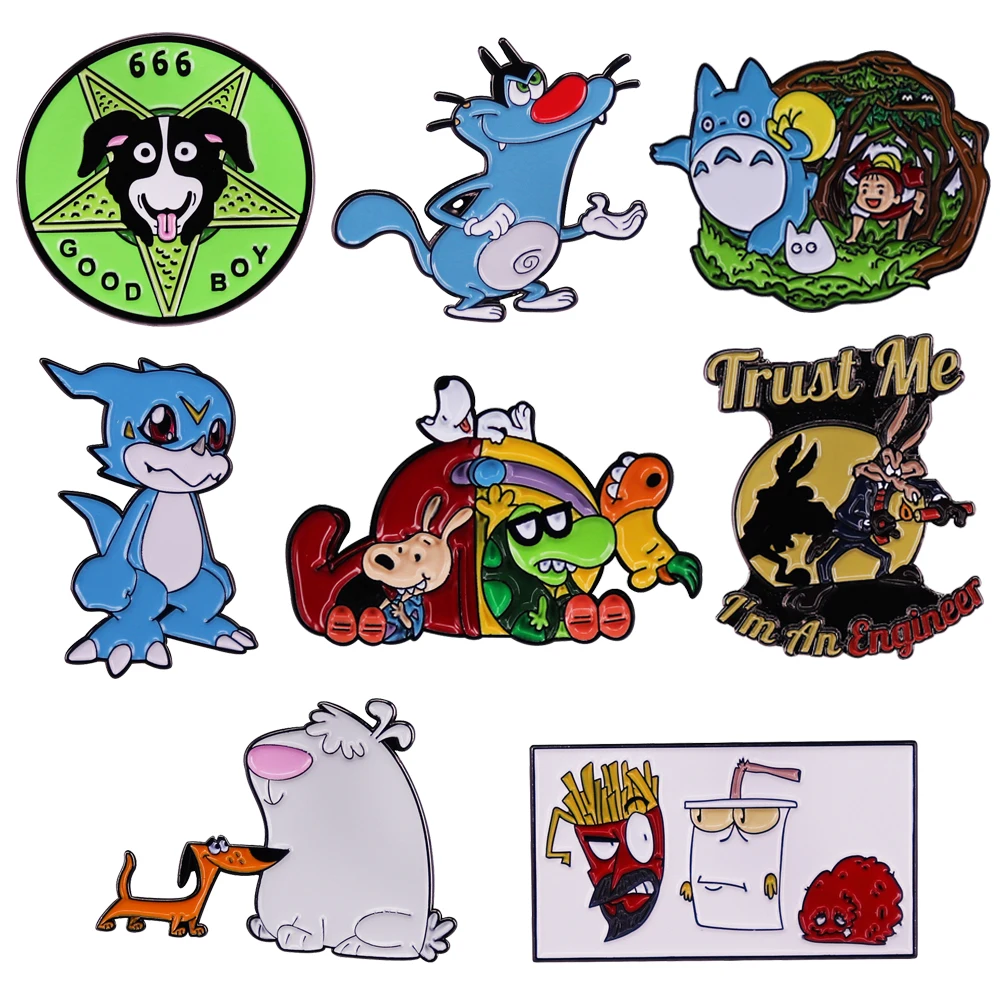 

KKZ540 Clothing Accessories Animation Cartoon Metal Enamel Pins And Brooches For Kids Lapel Pin Backpack Bags Hat Badge Gifts
