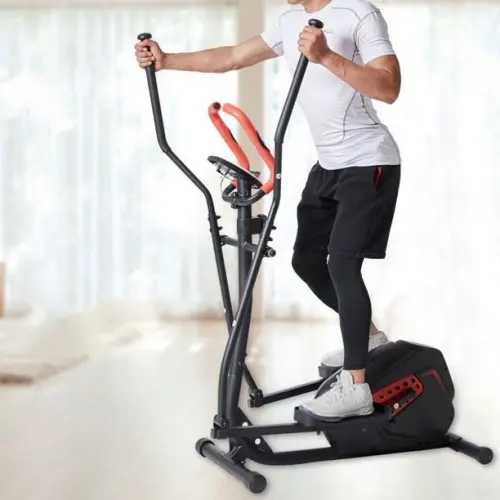 

US WarehouseIndoor Exercise Bike Elliptical Trainer Magnetic Smooth Quiet Drive with LCD Display Indoor Cycling Bike