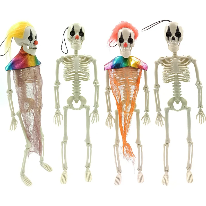 40CM Halloween Human mobile Skeleton Clown Skull Haunted House