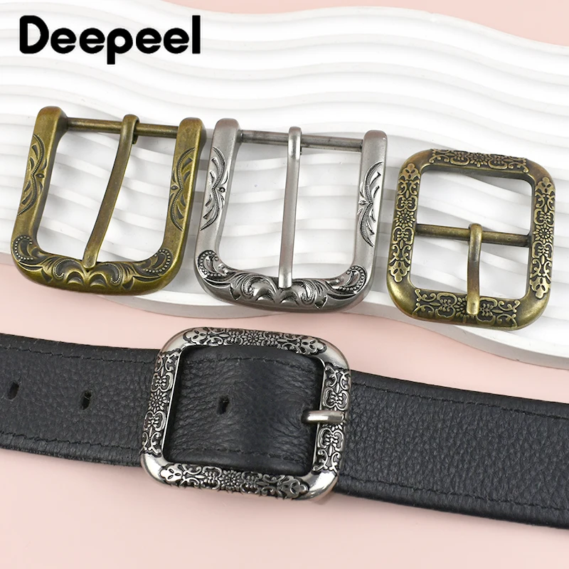 Deepeel – boucle de ceinture pour sac en métal Vintage, 35/40mm, laiton Antique, argent, cuir, fermoir à broche réglable, bricolage, sangle, crochet de décoration, 1/2 pièces