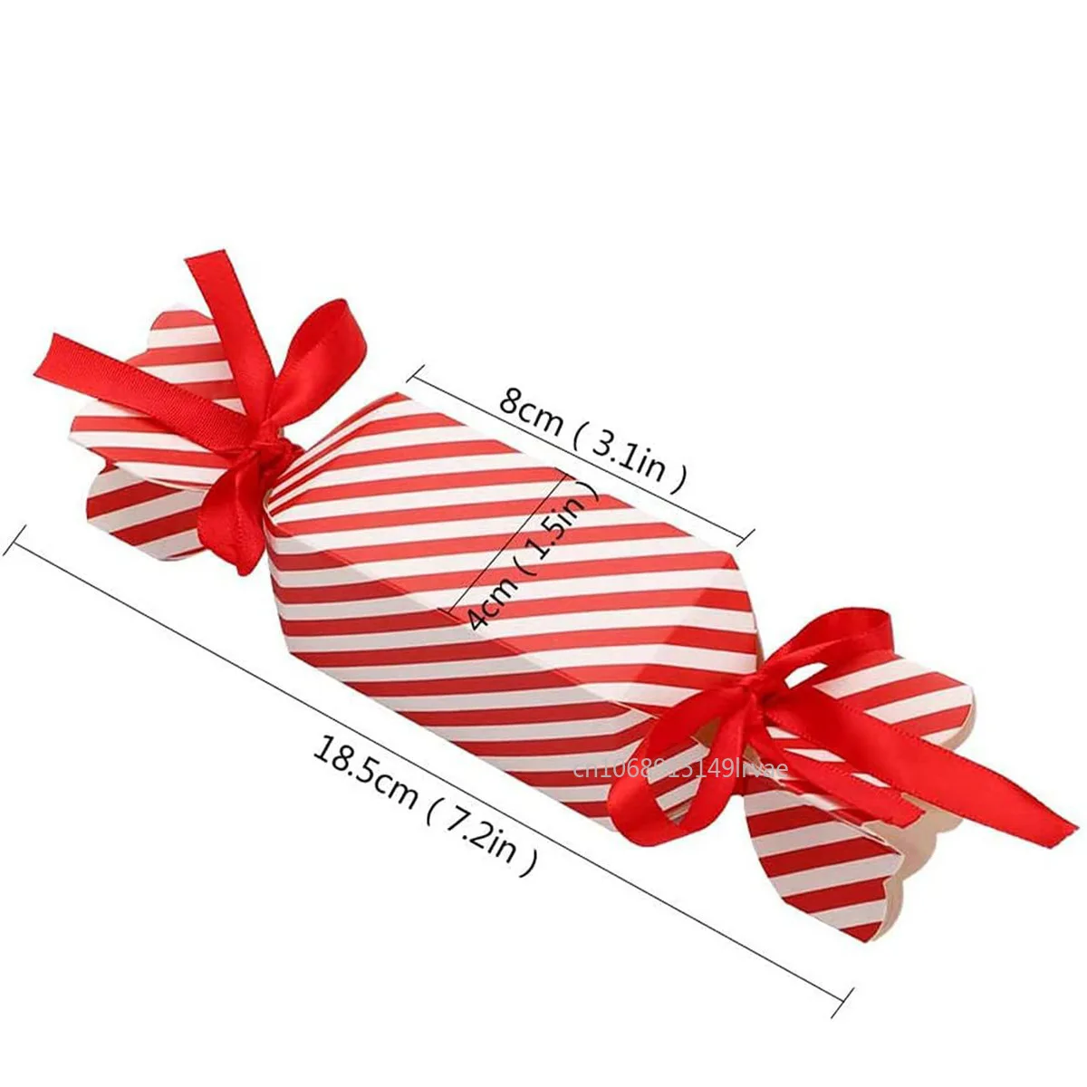 10pcs Candy Box For Christmas With Ribbons DIY Sweets Chocolate Cookies Decoration Party Gift Xmas Wedding Paper Packaging Boxes
