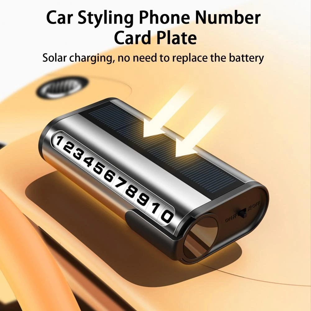 Hidden Luminous Car Phone Number Plate Car Sticker Night Light Phone