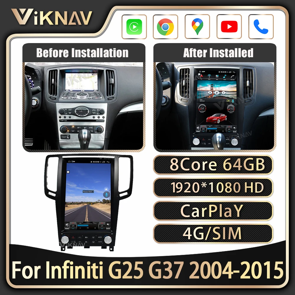 

Upgrade Car Radio 8 Core For Infiniti G25 G37 2004-2014 2015 Wireless CarPlay Stereo Touch Screen Android Autoaudio Multimedia